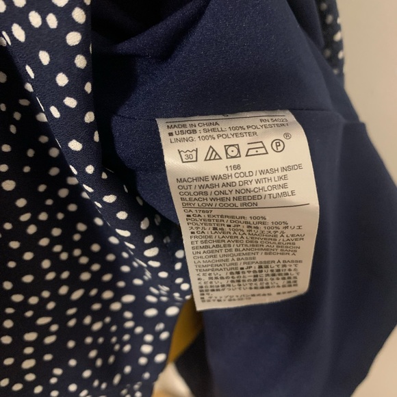 Banana Republic Navy Polka Dot Chiffon Dress Size 6 - Picture 9 of 9